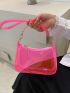 Mini Hobo Bag Clear Neon Pink PVC