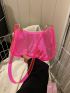 Mini Hobo Bag Clear Neon Pink PVC