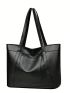 Large Capacity Shoulder Tote Bag PU Letter Detail
