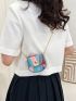 Mini Button Detail Flap Saddle Bag Fashion