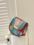 Mini Button Detail Flap Saddle Bag Fashion