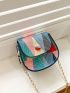 Mini Button Detail Flap Saddle Bag Fashion