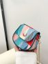Mini Button Detail Flap Saddle Bag Fashion