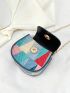 Mini Button Detail Flap Saddle Bag Fashion