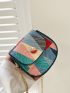 Mini Button Detail Flap Saddle Bag Fashion