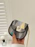 Mini Button Detail Flap Saddle Bag Fashion