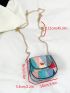 Mini Button Detail Flap Saddle Bag Fashion