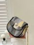 Mini Button Detail Flap Saddle Bag Fashion