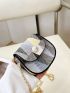 Mini Button Detail Flap Saddle Bag Fashion