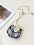 Mini Button Detail Flap Saddle Bag Fashion