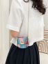 Mini Button Detail Flap Saddle Bag Fashion