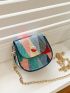 Mini Button Detail Flap Saddle Bag Fashion