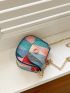 Mini Button Detail Flap Saddle Bag Fashion