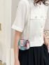 Mini Button Detail Flap Saddle Bag Fashion