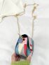 Mini Button Detail Flap Saddle Bag Fashion