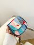 Mini Button Detail Flap Saddle Bag Fashion
