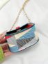 Mini Button Detail Flap Saddle Bag Fashion