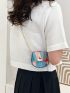 Mini Button Detail Flap Saddle Bag Fashion