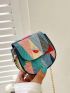 Mini Button Detail Flap Saddle Bag Fashion