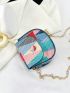 Mini Button Detail Flap Saddle Bag Fashion