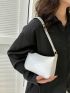 Snakeskin Embossed Hobo Bag Fashion White With Zipper