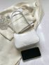 Snakeskin Embossed Hobo Bag Fashion White With Zipper