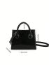 Mini Square Bag Crocodile Embossed Double Handle Funky
