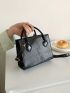 Mini Square Bag Crocodile Embossed Double Handle Funky