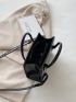 Mini Square Bag Crocodile Embossed Double Handle Funky