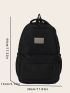 Letter Patch Decor Functional Backpack