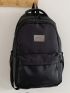 Letter Patch Decor Functional Backpack