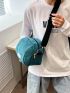 Small Dome Bag Letter Patch Decor Fashion Style