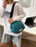 Small Dome Bag Letter Patch Decor Fashion Style