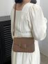 Small Square Bag Solid Color Flap Minimalist Style