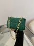 Mini Geometric Embossed Chain Flap Square Bag
