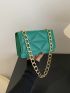 Mini Geometric Embossed Chain Flap Square Bag