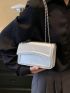 Mini Square Bag Letter Embossed Detail Chain Strap Flap