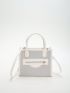 Colorblock Square Bag Small Flap Double Handle