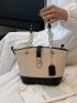 Two Tone Shoulder Bag Medium Twist Lock