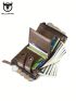 Genuine Leather RFID Wallet Man Vintage Zipper Triple Fold Wallet