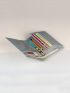 Geometric Pattern Small Wallet Trifold Gray