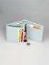 Geometric Pattern Small Wallet Trifold Gray