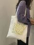 Flower Graphic Shopper Bag Small Preppy