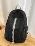 Two Tone Classic Backpack Medium Zipper Black