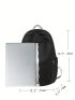 Two Tone Classic Backpack Medium Zipper Black