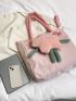 Cartoon Decor Shoulder Tote Bag Medium Nylon