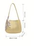 Small Tote Bag Solid Color With Inner Pouch Double Handle