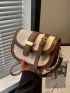 Mini Two Tone Flap Saddle Bag