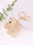 Elephant Design Bag Charm Rhinestone Decor