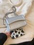 Mini Flap Square Bag Letter Embossed Metallic Funky